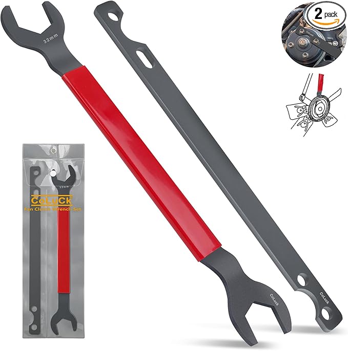 Fan Clutch Wrench Set,32mm & 36mm Clutch Fan Tool Wrench,Water Pump Pulley Holder Removal Tool For BMW, Ford, GM, dodge,Chevrolet,jeep Fan Clutch Removal Kit,Water Pump Holder