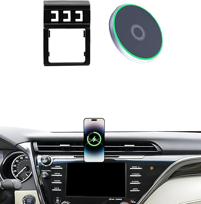 Car Phone Holder for Toyota Camry 2018 2019 2020 Accessories 15W Fast Wireless Charger Adjustable Air Vent Cell Phone Mount Hands-Free 360 Degree Rotation