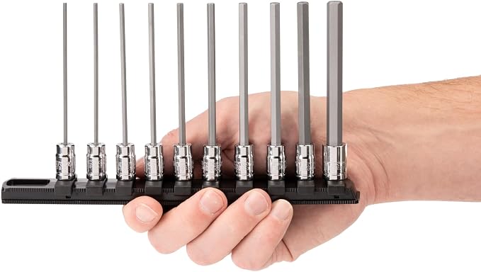 TEKTON Long Hex Bit Socket Set, 10-Piece | SHB90108