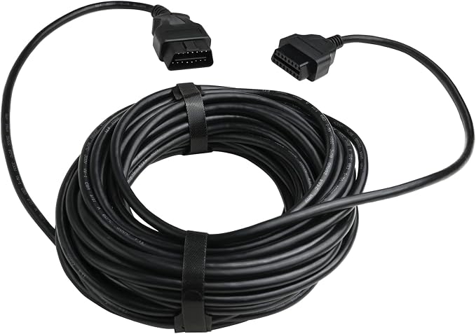iKKEGOL 50 Feet / 15 Meter OBD2 OBDII Full 16 Pin Car Male to Female Extension Cable Diagnostic Extender Low Profile OBD Cord Adapter for OBD Scan Tool Compatible for All OBD2 Vehicles