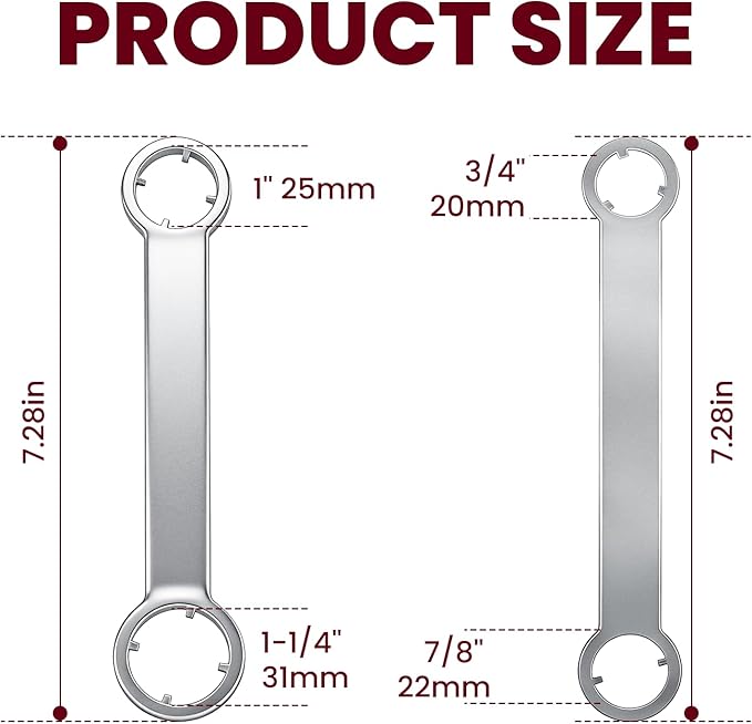 ETZ Antenna Removal Tool and Nut Wrench, 4 Port Sizes Bezel Nut Disassembly Tool for Automotive Antennas (3/4" to 1-1/4"), Solid Steel Pin-Type Wrench, 2-Piece Set