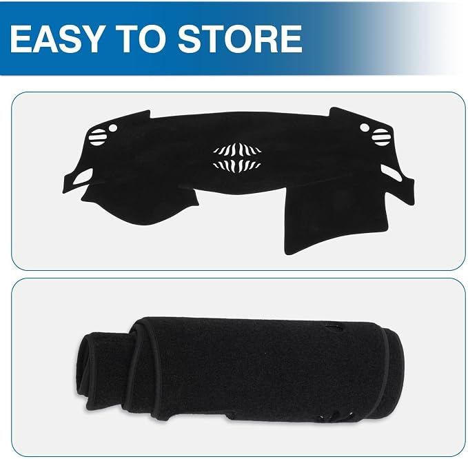 KUST Black Dash Cover for Nissan Altima L33 2013-2018 Non-Slip Dashboard Cover Polyester Center Console Dash Cover Interior Accessories for Altima Custom Fit Dash Mat Sunshade No Glare