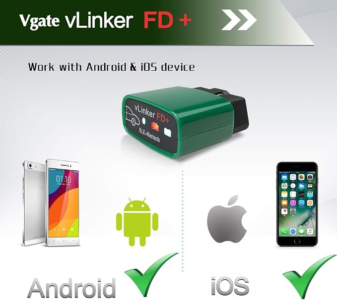 Vgate vLinker FD+ Bluetooth OBD2 Scanner for iOS Android & Vgate vLinker FS OBD2 USB Adapter for FORScan
