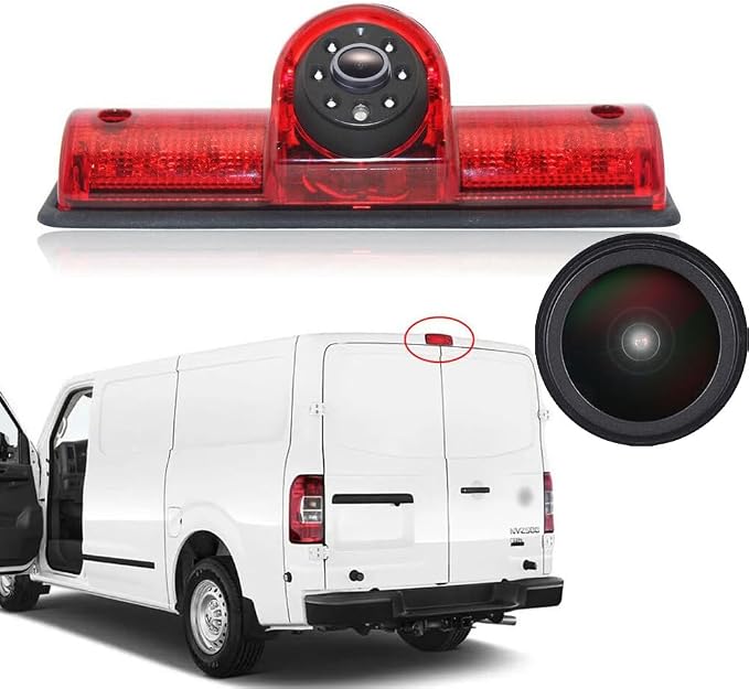 1280 * 720 Pixel Third Roof Brake Lamp Car Backup Camera Replacement for Nissan NV1500/2500/3500 S SV SL Cargo Vans Transporter 2011-2021 Waterproof Night Vision Reverse Parking Vehicle Camera