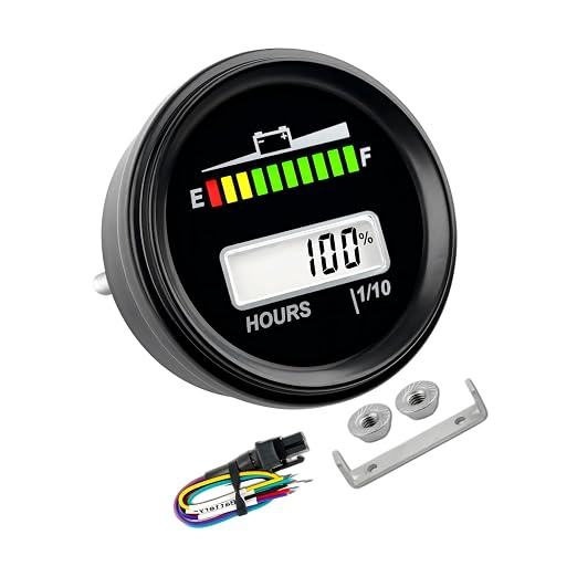 Runleader RL-BI069A DC 8V-80V Battery Indicator & Voltage Meter, Hour Meter | LED & LCD Display for Trojan AGM LiFePO4 Lead Acid GEL Lithium Batteries, Fits Golf Cart Forklift Trailer Farm Vehicle