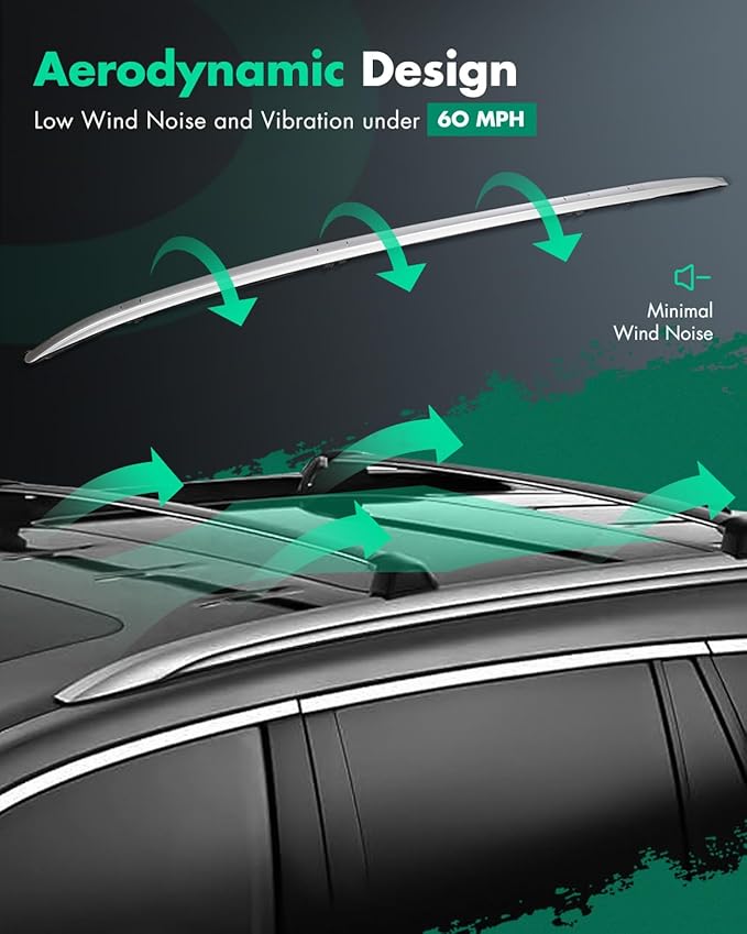 SCITOO Roof Rack Cross Bar 165LBS Compatible with for Honda CRV Cr-V 2017-2022 2 Roof Side Rails Silver
