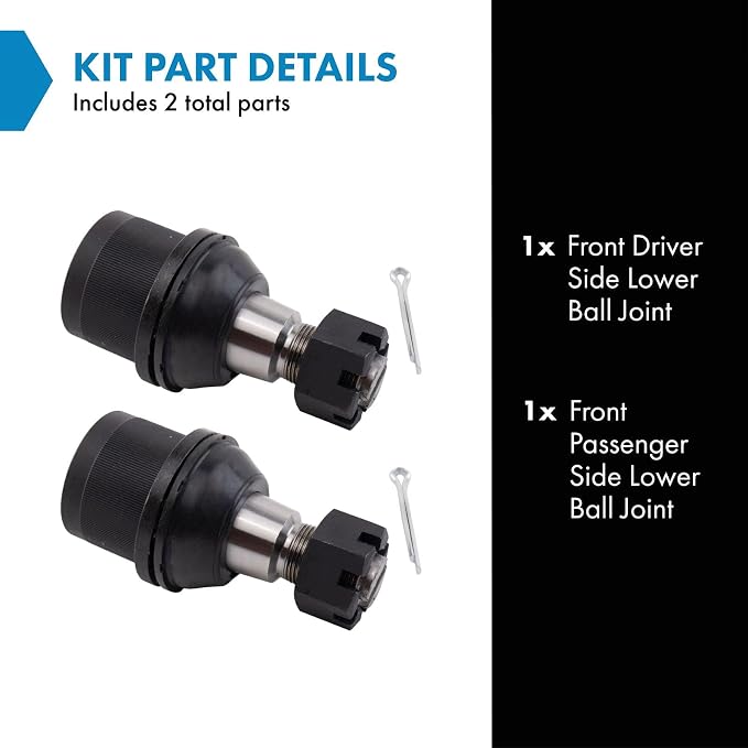 TRQ Front Lower Driver and Passenger Side Ball Joint Set Compatible with 2014-2022 Ram 2500 2013-2022 3500