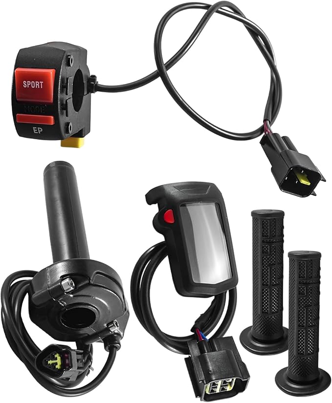Throttle Control Grip Set Fit for Surron Light Bee X(LBX) S(LBS) Dirt Bike with Digital Speedometer and Brake Safety Switch