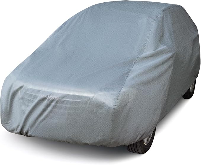 Season Guard SUV Cover Dirtproof, Waterproof, Breathable, Snow Dustproof, Indoor and Limited Outdoor Car Covers Fits S.U.Vs up to 230", Gray