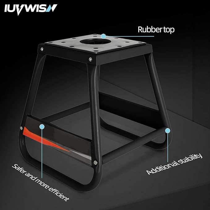 Dirt Bike Stand Motorcycle Lift Panel Stand Maintenance Detachable Anti Slip Heavy Duty Universal Stand for Most Motorcycles Motocross Dirt Bike Dual Sport Enduro Black