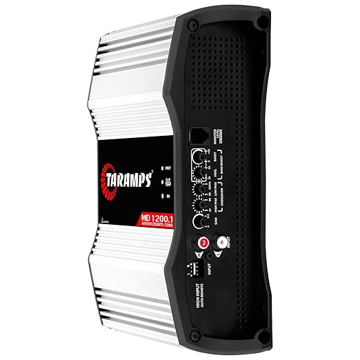 Taramps MD 1200.1 Amplifier 2 Ohms 1200 Watts RMS 1 Channel Full Range Car Audio System, Monoblock, LED Monitor Indicator, Class D Great for Subwoofer