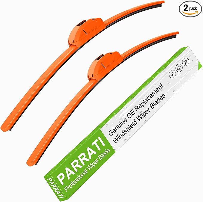 OEM QUALITY 24" + 20" PARRATI Premium All-Season Orange Windshield Wiper Blades (Set of 2)