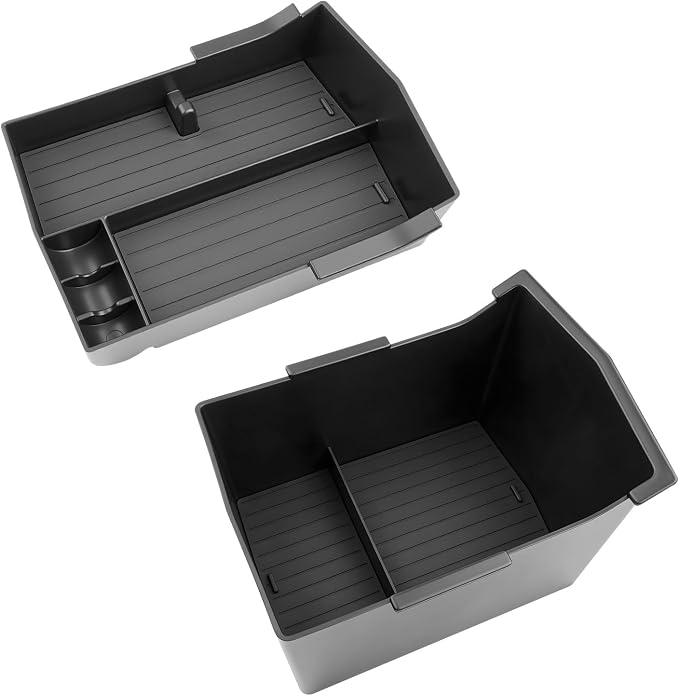 LUWU 2-Pack Forester 2026 Center Console Organizer for 2026 Subaru Forester Accessories (Touring/Wilderness/Premium) Armrest Console Storage Box Insert Tray ABS Material Black Coin Container