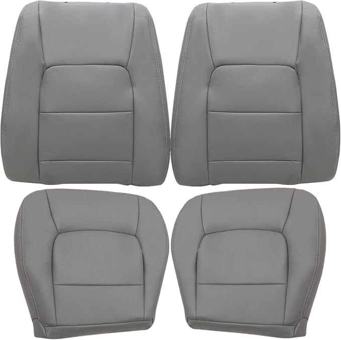 SecosAutoparts Gray Front Driver & Passenger Side Bottom & Top Microfiber Leather Replacement Seat Cover Compatible with Lexus LX 470 1998 1999 2000 2001 2002 2003 2004 2005 2006 2007