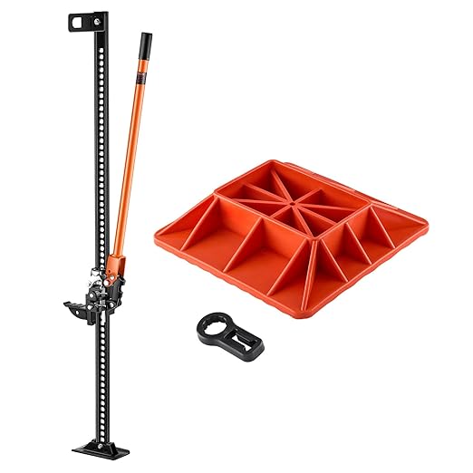 VEVOR Farm Jack with Base, 60" Utility High Lift Farm Jack, 3.18 Ton (7,000 lbs) Capacity Ratcheting Off Road Utility Jacks, Heavy-Duty Lift Jacks with 5.12"-54.33" Lifting Range for Tractor,Truck,SUV