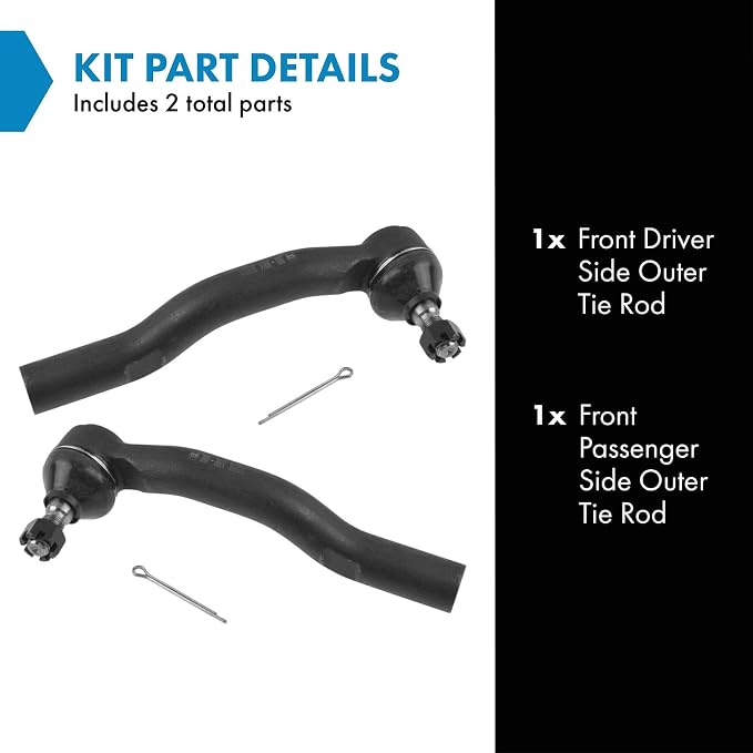 TRQ Outer Driver and Passenger Side Tie Rod Set 2 Piece Compatible with 2004-2006 Lexus ES330 2007-2012 Lexus ES350 2005-2012 Toyota Avalon 2004-2011 Toyota Camry 2004-2008 Solara