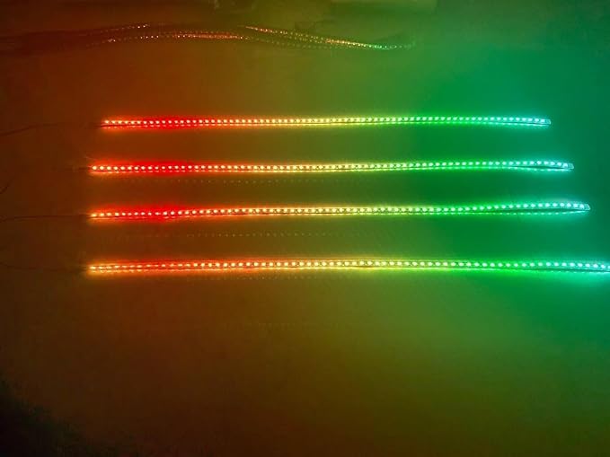 4PCS 4FT (1.2M) RGB Dream Color Chasing LED Light Strips, Bluetooth + Remote | for Polaris Slingshot Hood, Underglow, Grille, Fender, Wheel | Lights for Slingshot