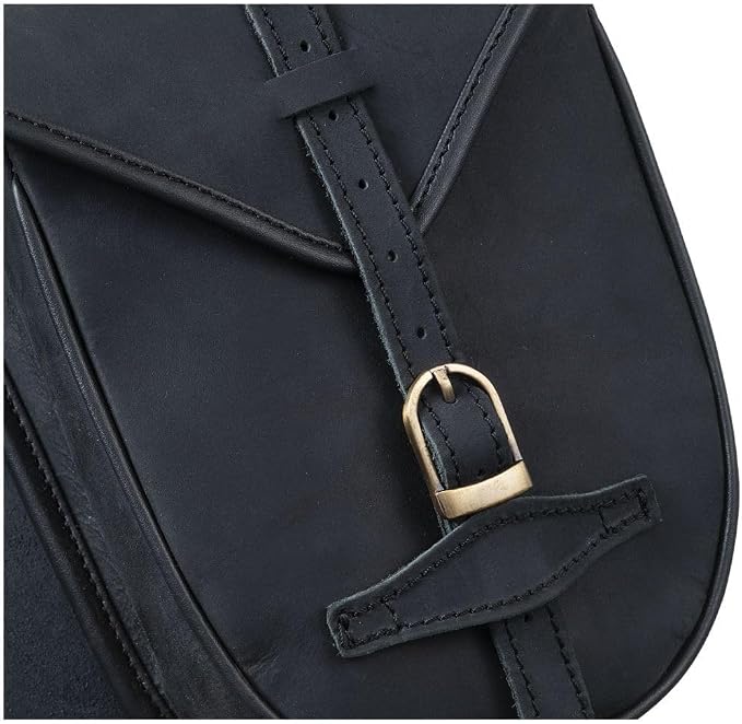 Tough 1 Soft Leather Horn Bag Black