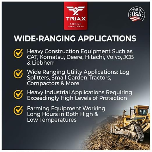 TRIAX Powerflow AW 46 Multi-Viscosity HLP Hydraulic Oil | 6,000 Hour Extended Life | Triple Anti-Wear | True All Season | Pour Point Down to -40F | Virtually Zero Foaming (1 Gallon)