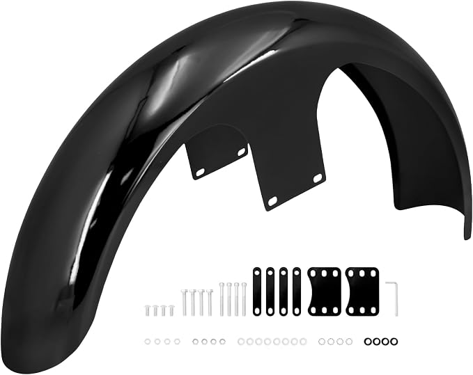 Front Fender 19'' 21'' 23'' Wheel Wrap Fit For Harley Touring Street Glide Road King Electra Glide Baggers (120/R23 Gloss Black)