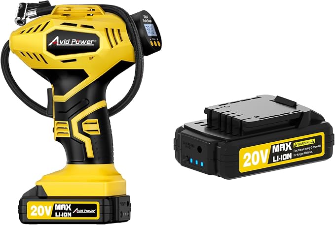 AVID POWER 20V Tire Inflator Bundle with 20V 1.5Ah Battery