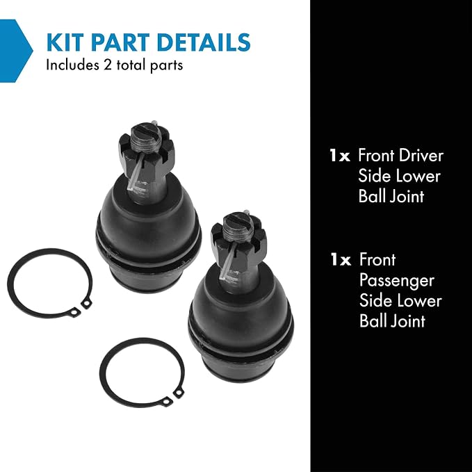 TRQ Front Lower Driver and Passenger Side Ball Joint Set Compatible with 07-13 Chevrolet Silverado 1500 for Aluminum Control Arms 07-14 Tahoe for Aluminum Control Arms