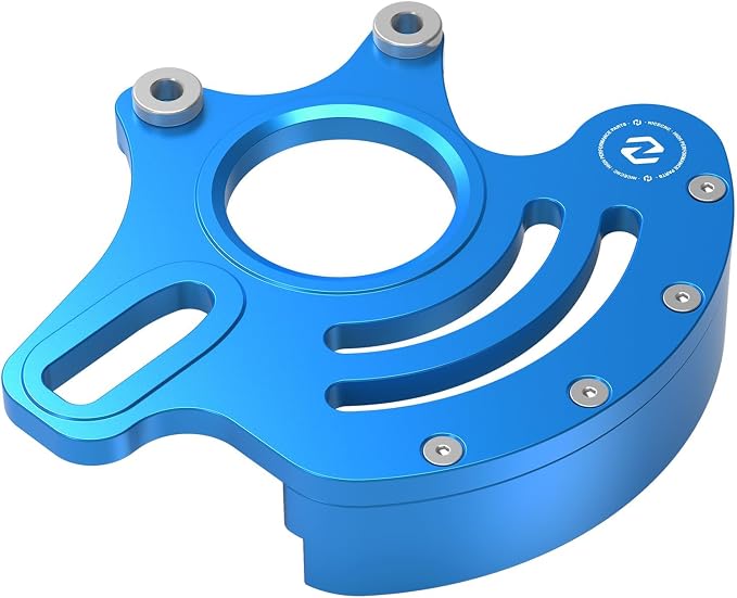 NICECNC Rear Caliper Bracket Disc Brake Guard 11mm Aluminum Compatible with Yamaha YFZ450R 2009 2010 2011 2012-2022, Blue