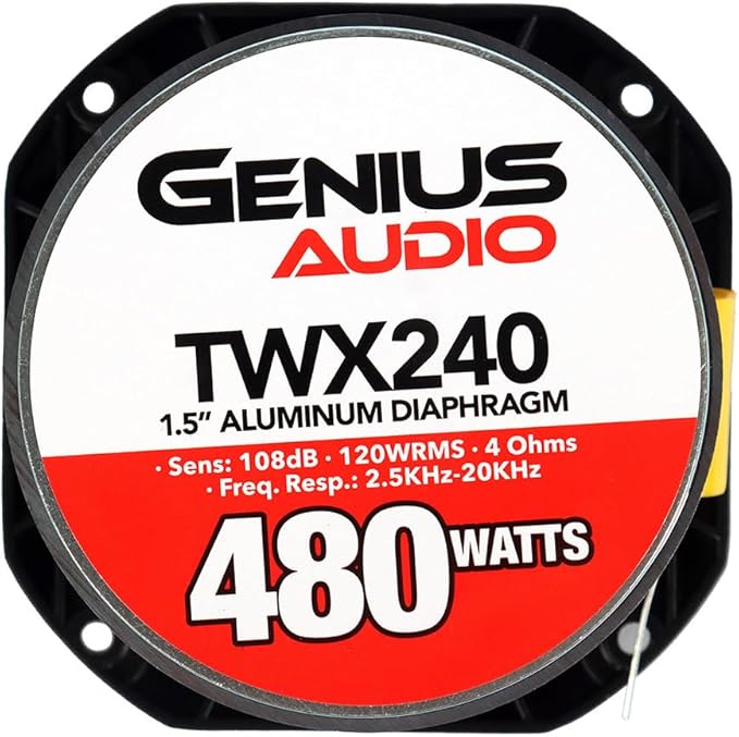Genius TWX240 4" Super Bullet Tweeter Ferrite 1.5" Vc 480W 4 Ohm