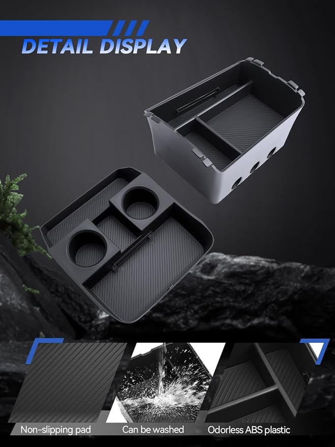 for Palisade Center Console Organizer 2026 Hyundai Palisade/Palisade Hybrid Accessories 2 Pcs Double-Layer Center Console Organizer + Lower Center Console Tray(Only for 7-Seat)