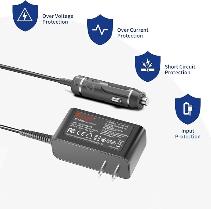 12V Lighter Plug AC Adapter Charger Compatible with Innovative America #9101 Light Compatible with Ranger #9102 Heavy MUTT Mobile Universal Trailer Tester CHR0001 TNS 30W-120050-2 Fotexco CL-1250