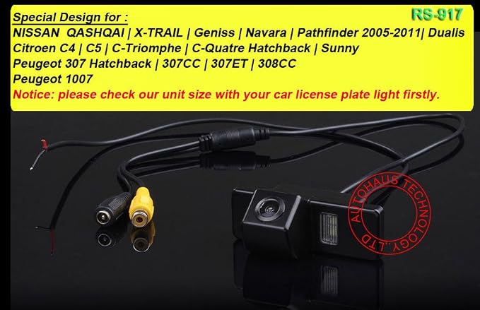 Vehicle Backup Cameras, LED Night Vision Car Rearview Reverse Camera for Nissan Geniss Navara Dualis Citroen C4 C5 Sunny Peugeot 307