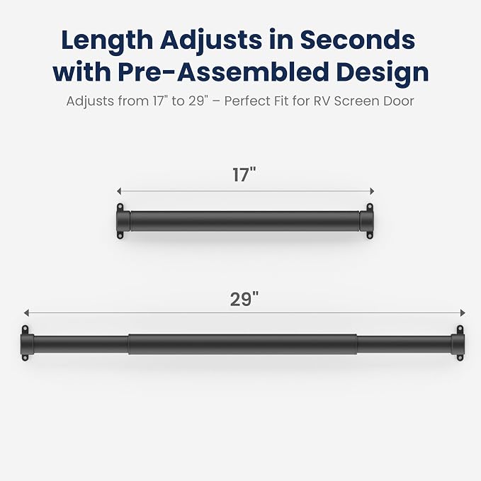 Safoner Aluminum RV Screen Door Handle Grab Bar- Camper Screen Door Crossbar RV Essentials Accessories- Sturdy Push Protector for Easy Exit Assist and Pull Grip- 2 Pack (Black)