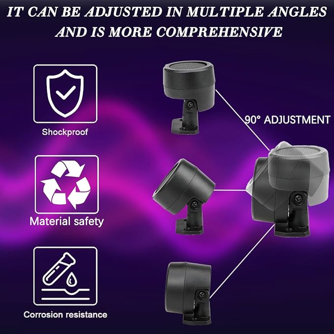 FERCAISH 4 Pcs 500W Car Speakers, TP-006A High Power Stereo Car Tweeter, Vertical Round Easy to Install Speakers for Surface Mounting on Truck and Boat