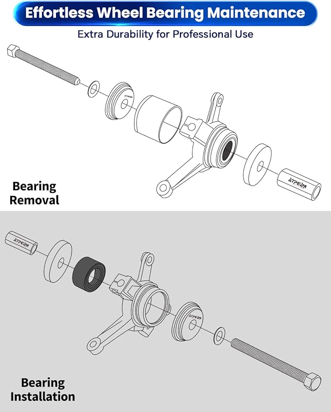 ATPEAM 24pc Wheel Bearing Press Kit, Bearing Removal & Installation Set Universal Bushings