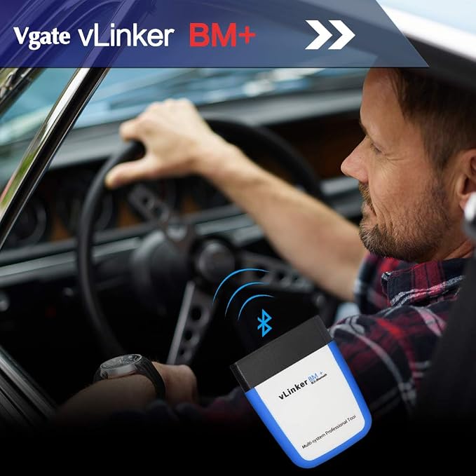 Vgate vLinker BM+ OBD2 Bluetooth Scanner for BMW/Mini BimmerCode, Car Code Reader for iOS, Android, and Windows