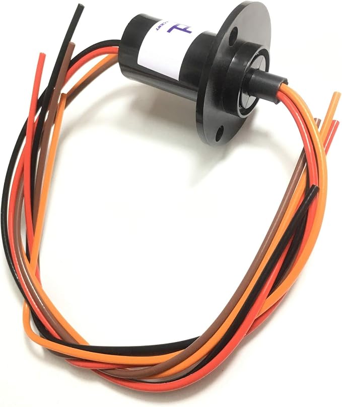 Taidacent 3 Wires 4 Wires 5A 10A 15A 30A Electrical Slip Ring Collector Ring Rotary Electrical Contact Joint Rotary Connector Commutator (4 Wires 15A Diameter 22mm)