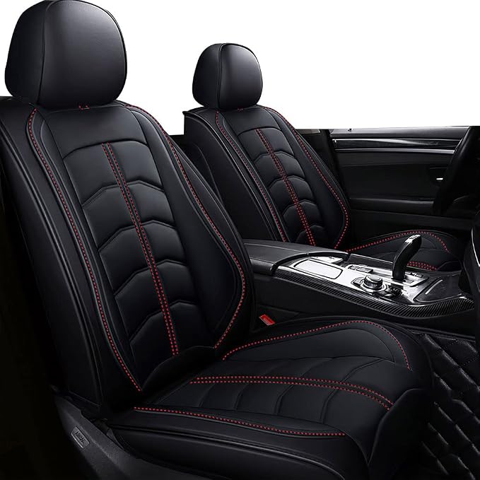 Car Seat Cover for 2 Seats Toyota Highlander 2001-2026, Durable Wear Resistant Waterproof Seat Cover, Breathable Premium Leather Vehicle Interior Accessories.(Standard 2 Seats,Black)