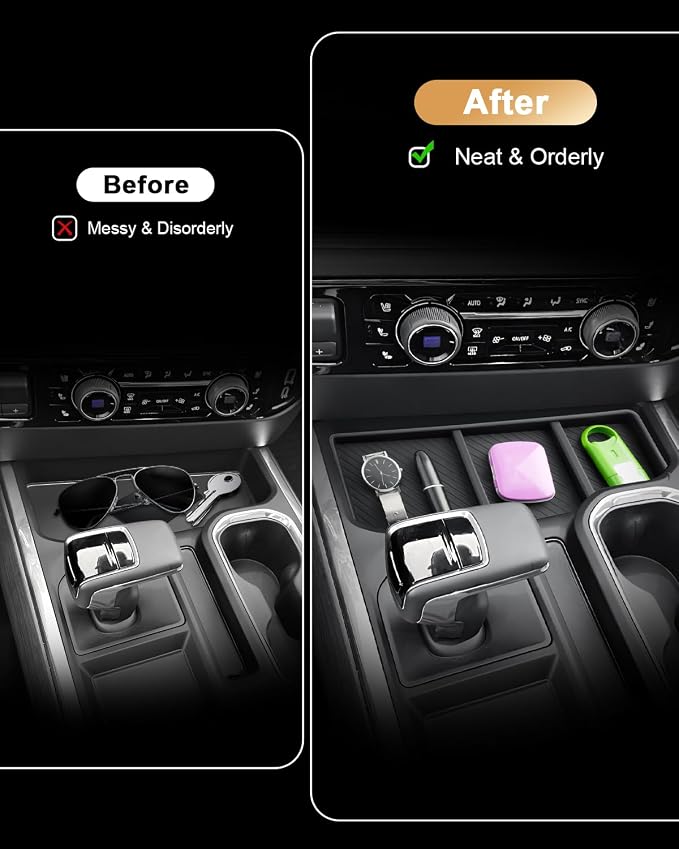 2026 Silverado 1500 Center Console Organizer - Upgrade For 2023-2026 Chevy Silverado 1500/GMC Sierra 1500 Center Console Organizer - Under Screen Organizer - Only Fit Full Console w/Bucket Seats