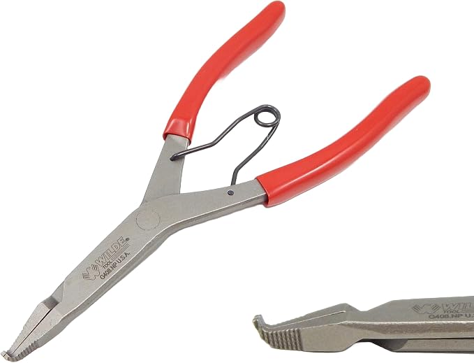 Wilde Lock Ring Plier Set 3pc Straight Right Angle and Thin Bent Curved 9" Length Made In USA G409.NP, G408.NP, and G407.NP Pliers