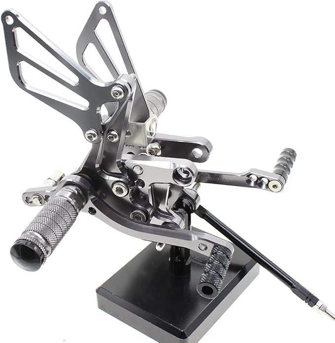 PROCNC Motorcycle Aluminum Rearsets Foot pegs Rear sets Footrest Fit for Suzuki GSXR1000 2000 2001 2002 2003 2004 GSXR750 1996-2005 SV650/SV650S SV1000/S 1998-2014 GSX600 2000-2005 (Grey)