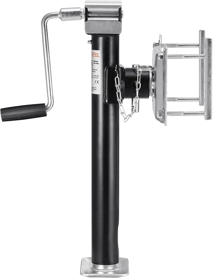 VEVOR 5000 lbs Dynamic Load Capacity, Heavy Duty Swivel Bolt-on Trailer Jack, 14.3" Lift Trailer Jack Stand with Handle for RV, Horse, Utility, and Yacht Trailers