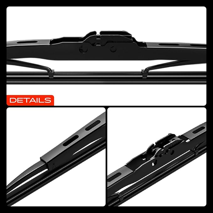 A-Premium 24"+18"+12" Windshield Wiper Blades Compatible with Chevrolet Equinox 2018-2024 & GMC Terrain 2018-2021 - Front Rear Wipers Blade Set for Hook Arm, with Wear Indicator & Towel (Pack of 3)