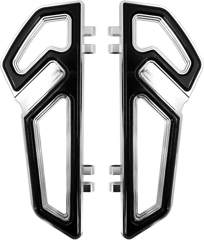 Driver Footboards Front Foot Pegs Pedal Fit For Harley FLD 2012–2016 Softail FL 1986–2017 CVO Road King Street Glide Electra Glide 1986–2025 Trike 2008–2025 Chrome