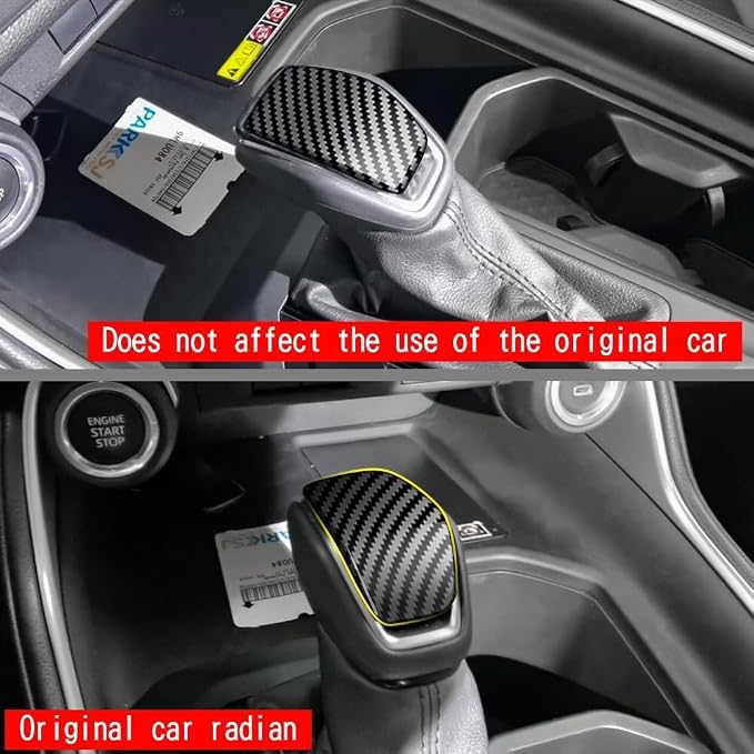 Center Control Gear Head with Stop Head Glitter Cover Compatible with Toyota Grand Highlander 2024 2025 2026 Fit for 2024-2026 Grand Highlander ABS Accessories(Carbon Fiber)