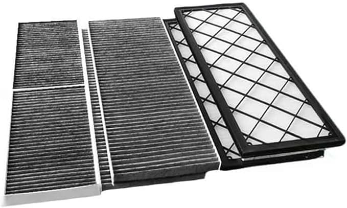 Engine Cabin Air Intake Filters Compatible with 2020-2026 Tesla Model Y Air Intake Filtration 3Micron-Particles Biochemical Defense with Activated Carbon Filter 1658375-00-A 1658376-00-A 1107681-00-A