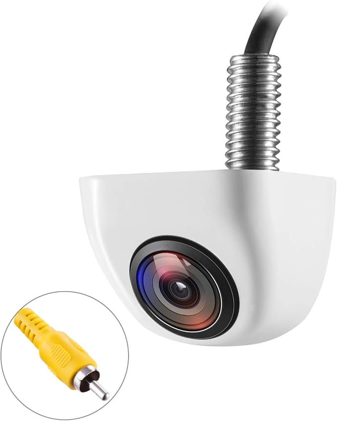 NATIKA White Backup/Front View Camera - IP69K Waterproof, Great Night Vision, HD and Super Wide Angle, Metal OEM Style Reverse Rear View Backup Camera for Cars, Trucks, SUVs, RVs, Vans