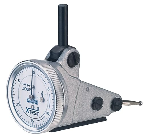 Fowler 52-562-005 Vertical White Dial X-Test Indicator, 0.0005" Graduation Interval, 0.060" Maximum Measuring Range, 1" Diameter