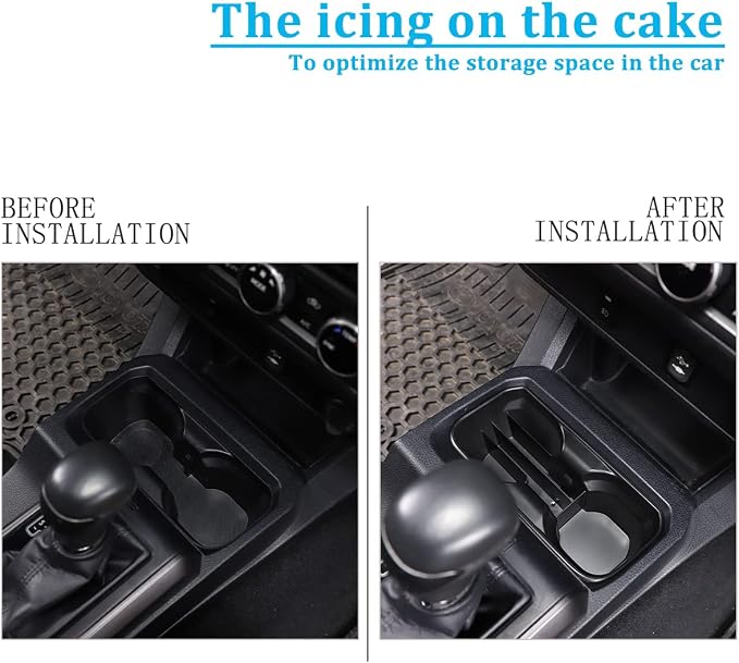 CHEAYAR Cup Holder Inserts,for Toyota Tacoma 2016-2020,Car,Shifter Storage Box Interior Accessories 1 pcs，Storage Travel Documen - with Multi-Pocket