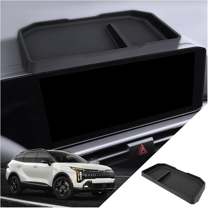 for NQ5 Dashboard Console Organizer 2026 Sportage NQ5 Accessories Behind Screen Organizer Storage Box Console Dash Tray