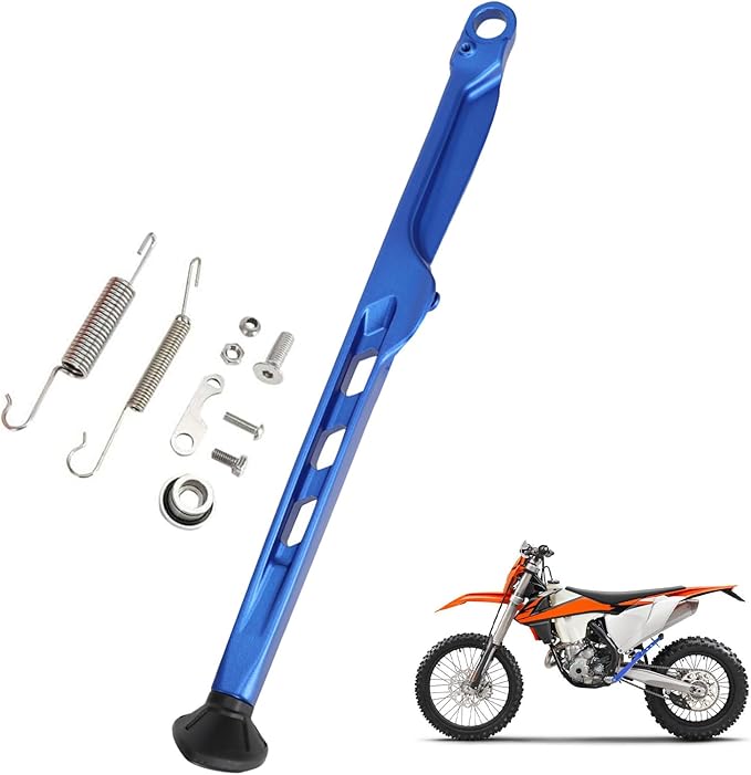 Dirt Bike Kickstand Side Stand Support Stand with Springs 2024 Style for XC EXC EXC-F TE TX FE EX EC ES 125 150 250 300 350 450 500 2023-2024 Blue